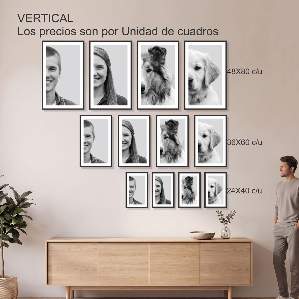 Retrato Medio Rostro Blanco y Negro R92 (Precio por Unidad )